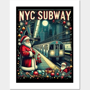 New York Subway Christmas Edition NYC Subway Train Posters and Art